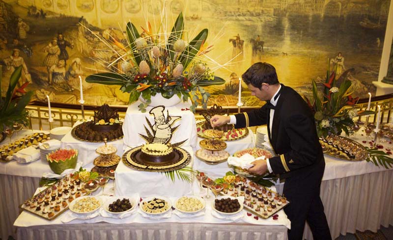Buffet on board a cruise ship