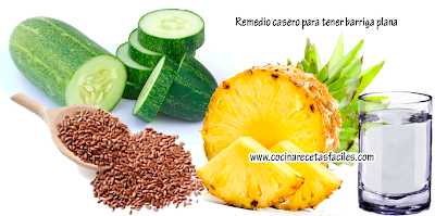Remedio casero para una barriga plana de piña, linaza y Remedio casero para una barriga plana de piña, linaza y