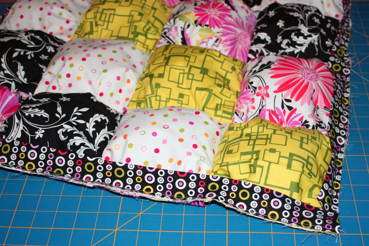 Inspired by Fabric Puff Pillow Tutorial