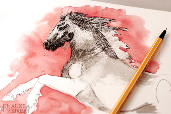 Horse study (WIP) by Alicia Sivertsson, 2016.