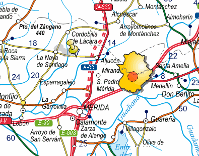 Situación exacta del Dolmen de Lácara. Situación exacta del Dolmen de Lácara.