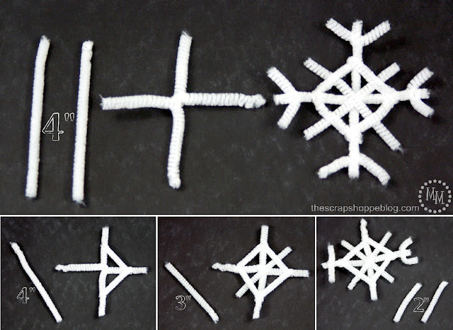 diy chenille stem snowflakes
