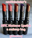 Giveaway: MAC Mattene Lipsticks and Makeup Bag from asoftblackstar Etsy, ends 31 October