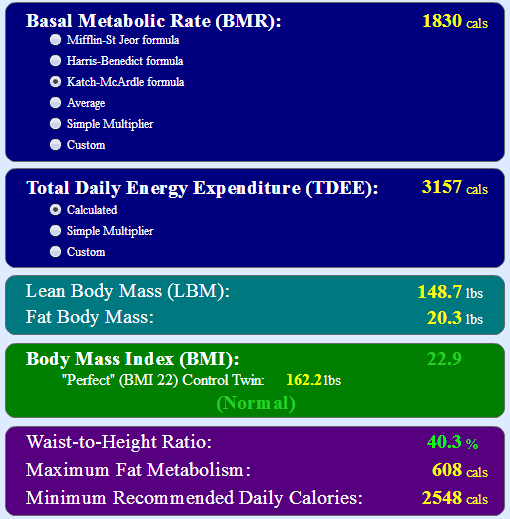 десять muscle BMR, TDEE, BMI Creating a Diet to GAIN 10!