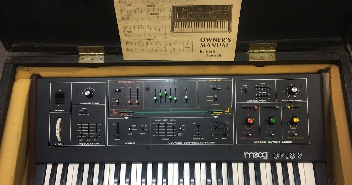 MATRIXSYNTH Moog Opus 3 Vintage Synthesizer w/ Original Manual & Wood Case SN 2177