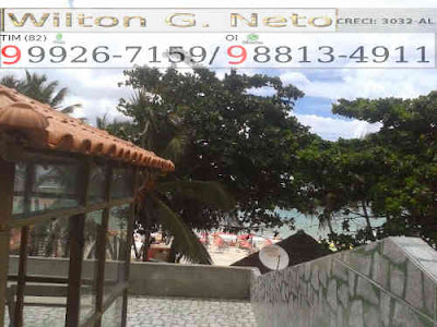 Imagem de localização da praia cond. Imperial, Francês. Mostrando a distância um pouco da praia e domar localizado à apenas alguns metros do apartamentô.