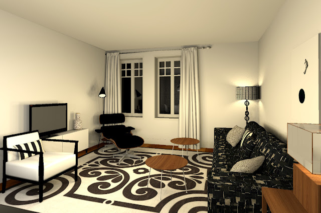 Bcc. coaching deco en ligne: rénovation en noir et blanc pour un ... Grand salon salle à manger