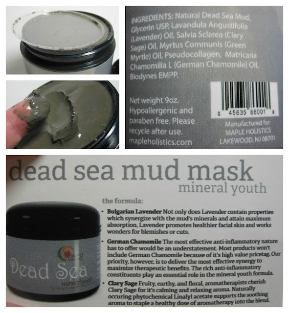 Maple Holistics Dead Sea mud mask ingredients and info