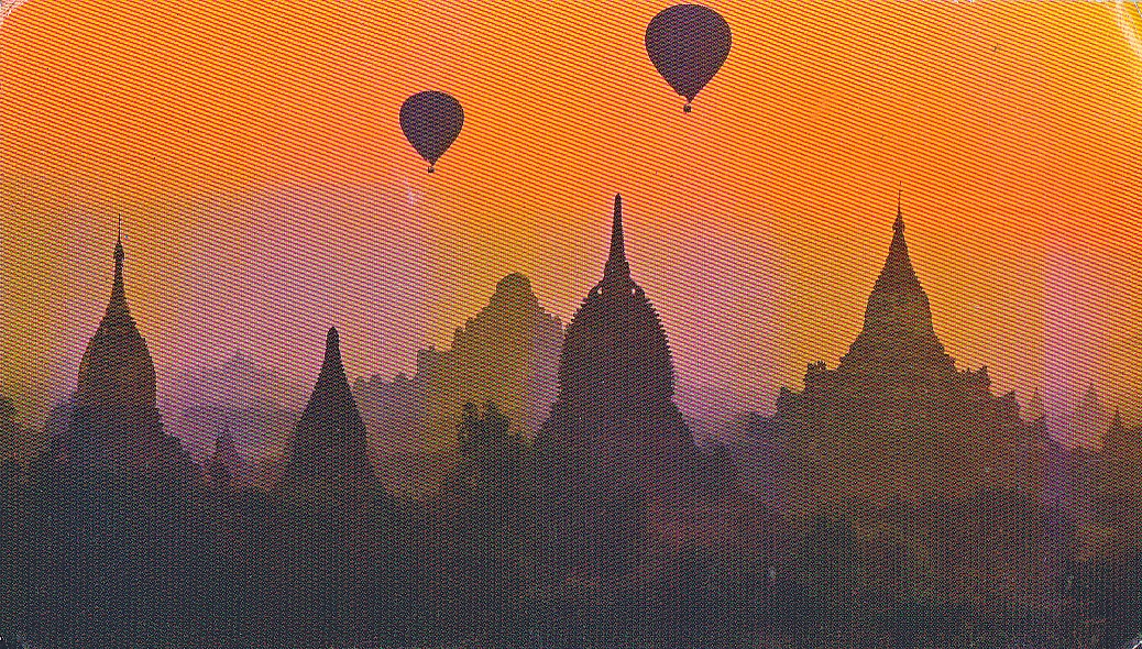 Postcard A La Carte Myanmar Bagan Sunrise