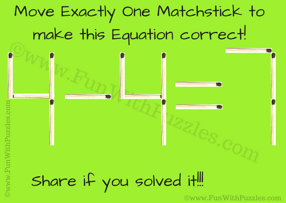 Tricky Matchstick Math Puzzle: Test Your Skills Tricky Matchstick Math Puzzle: Test Your Skills