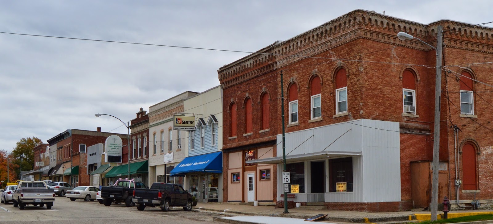 Towns and Nature Sheffield, IL Rock Island Depot, Grain Elevator and Italianate Buildings
