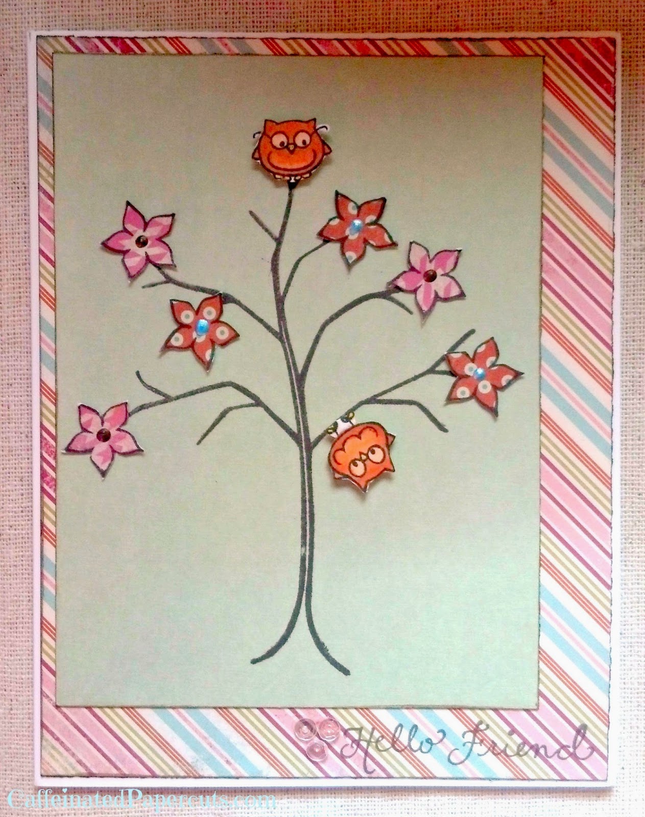 denami tree denami flowers denami owls pretty pink post summer card