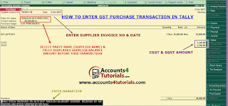 how to enter gst purchase entry in tally
