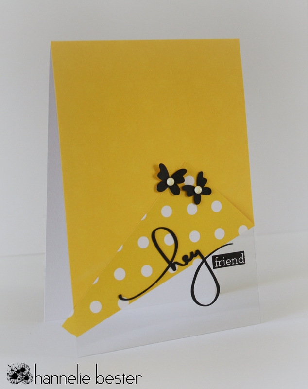 Friendship card with folded element and transparency