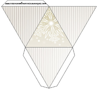 Caja con forma de pirámide de Dorado y Gris.