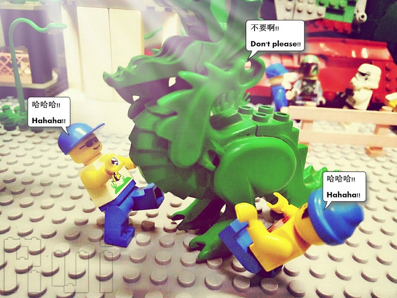 Lego Complaint - Little dinosaur gets bullied