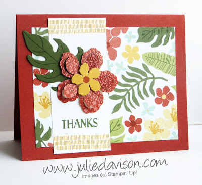 Stampin' Up! Botanical Gardens Blooms Thank You Card from 2016 Occasions Catalog #stampinup www.juliedavison.com