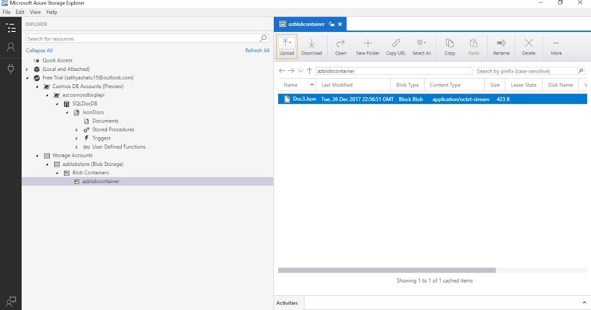 All about SQLServer Azure Storage Explorer