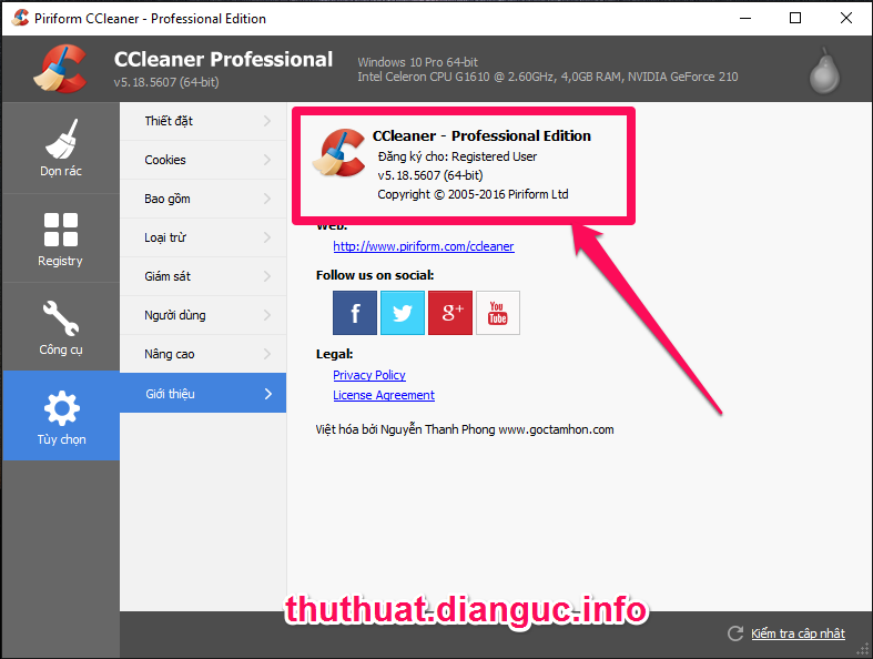 Download CCleaner v5.18.5607 Full Key miễn phí mới nhất