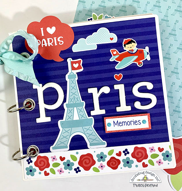 Paris Memories Scrapbook Album with Doodlebug Design French Kiss Collection