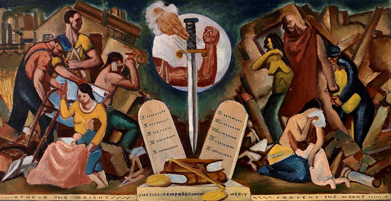 New Deal of the Day New Deal Art "Justice Tempered with Mercy" and "Contemporary Justice and