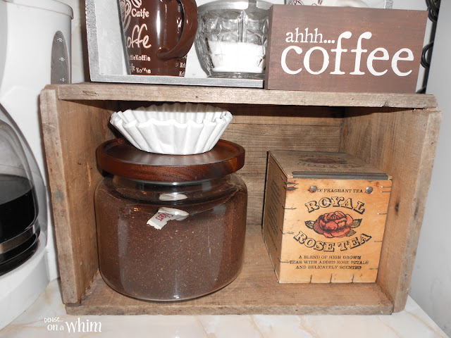 Coffee Station with an Old Ammunition Crate | Denise on a Whim Coffee Station with an Old Ammunition Crate | Denise on a Whim