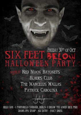 Red Moon Bayonets Six Feet Below Halloween Party