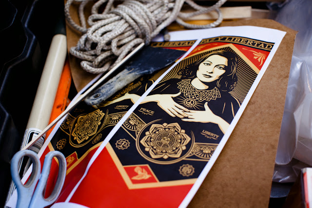 "Paz Y Libertard" New Street Art Mural By American Artist Shepard Fairey For Maus Malaga In Spain. 23