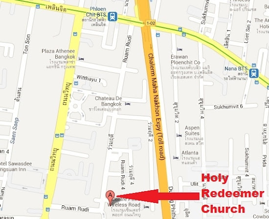 Map to Holy Redeemer Church