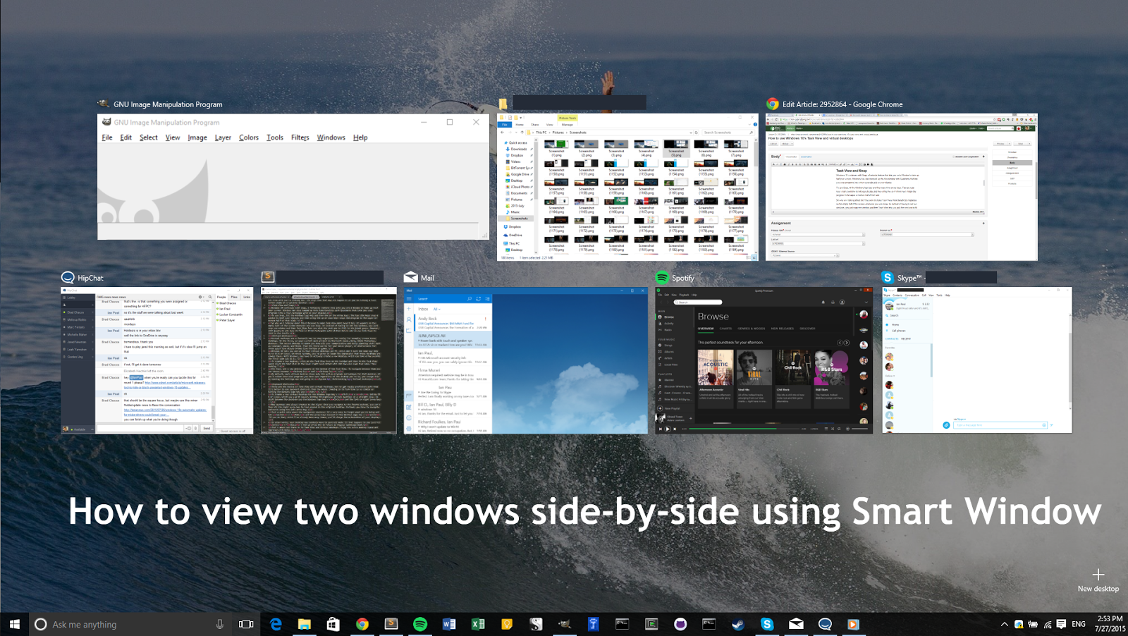 two windows side by side