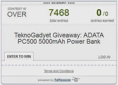 TeknoGadyet ADATA PC500 5000mAh Power Bank Giveaway Winner