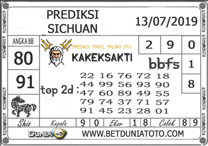 Prediksi Togel SICHUAN DUNIA4D 13 JULI 2019 Prediksi Togel SICHUAN DUNIA4D 13 JULI 2019