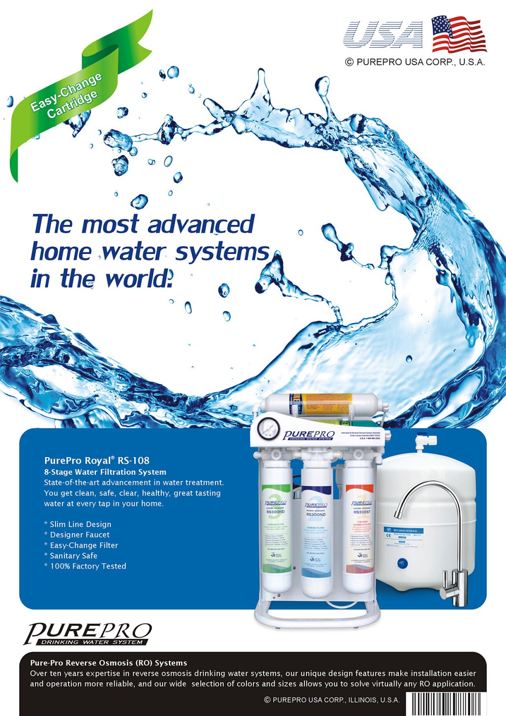 PurePro Royal ® RS-108 Reverse Osmosis / Nanofiltration Water Purification System