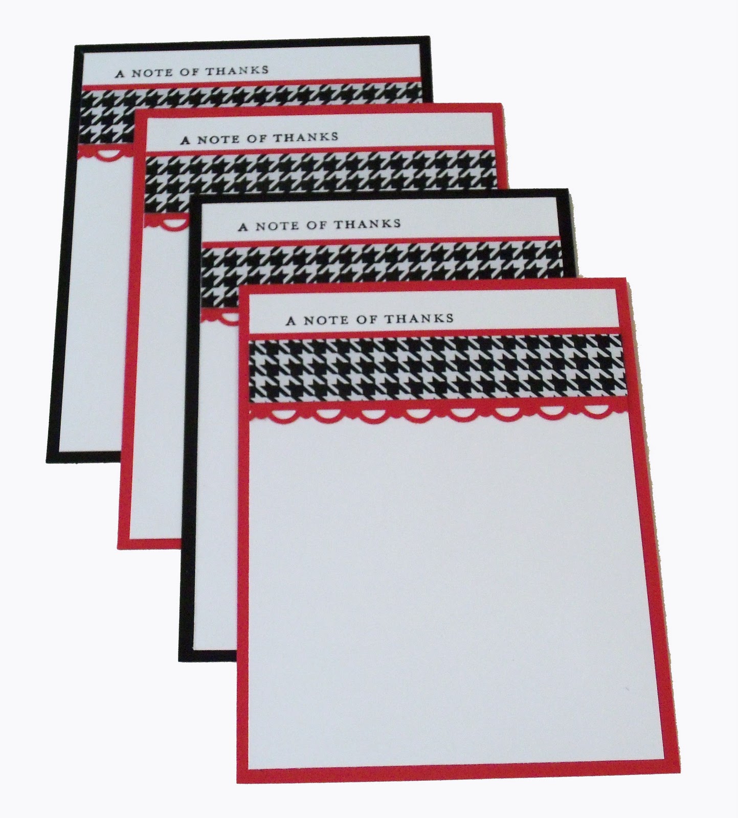 Crafts by Beth A NOTE OF THANKS Houndstooth Notecards