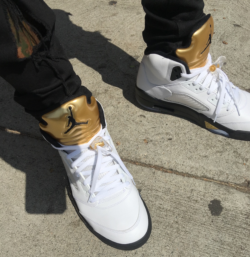 jordan 5 olympic on feet