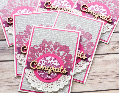 Congratulations Cards made using Definitely Dahlia from Stampin' Up! UK