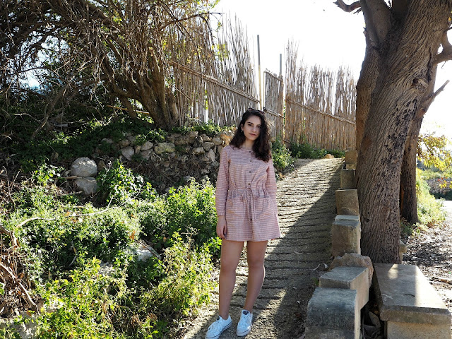 pink buttom up dress zaful, zaful dress, spring fashion