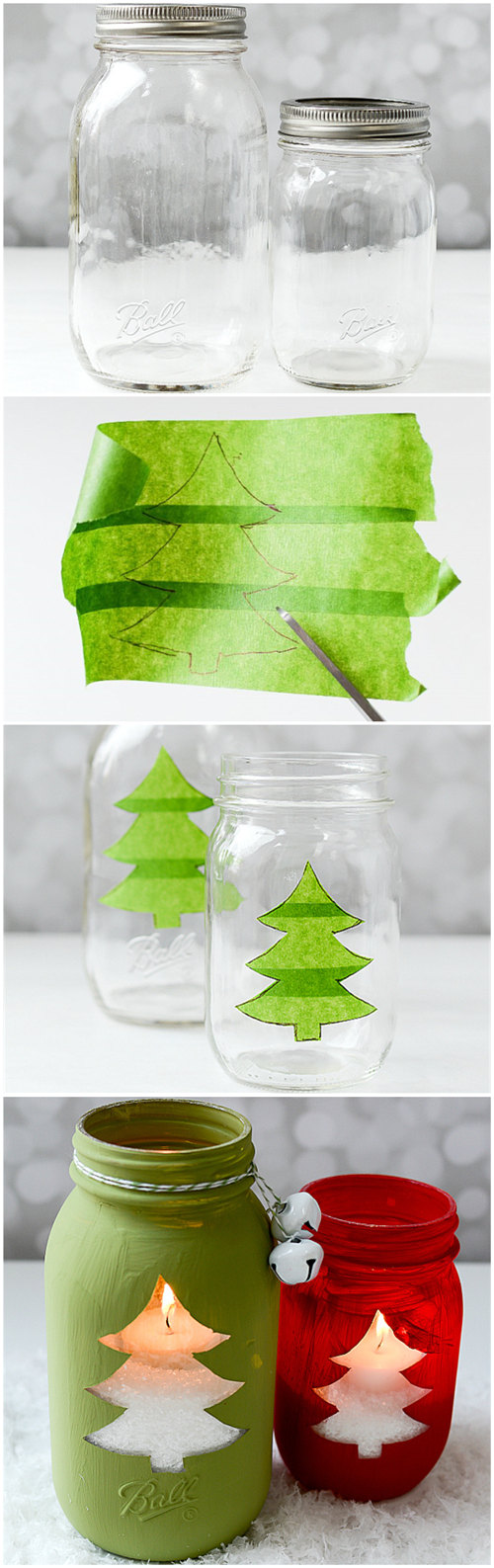 Christmas Tree Mason Jar Votive