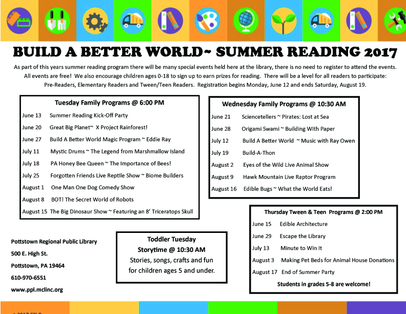 Digital Notebook Summer Reading Program to Build a Better World
