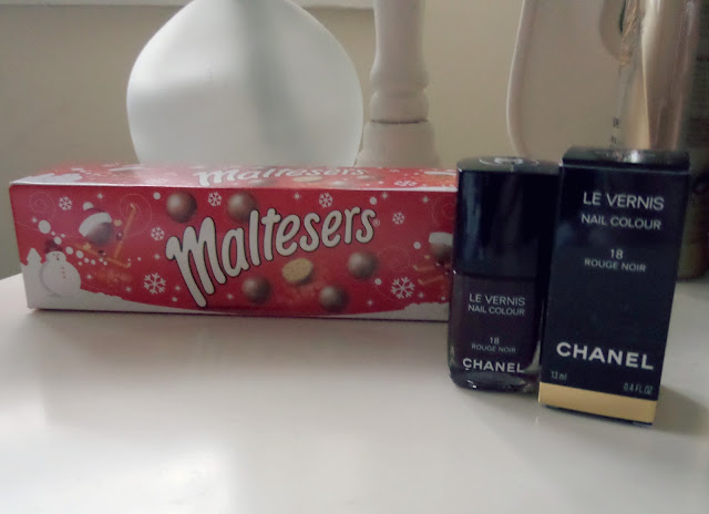 Maltesers & Chanel Rouge Noir Nail Polish