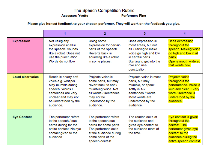 Fine My Speech feedback. By Fine