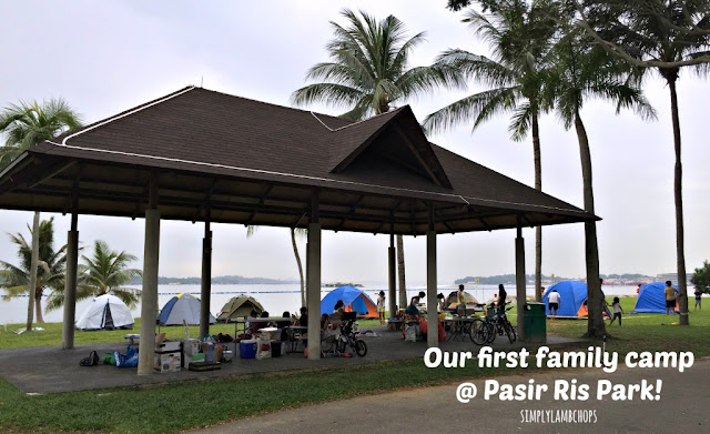 9 families camping at Pasir Ris Park.