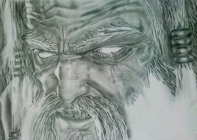 SeleOfficialART: God Of War - Zeus face drawing - step by step