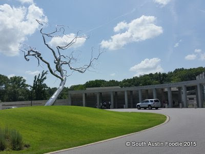 Crystal Bridges Museum tree sculpture by Roxy Paine