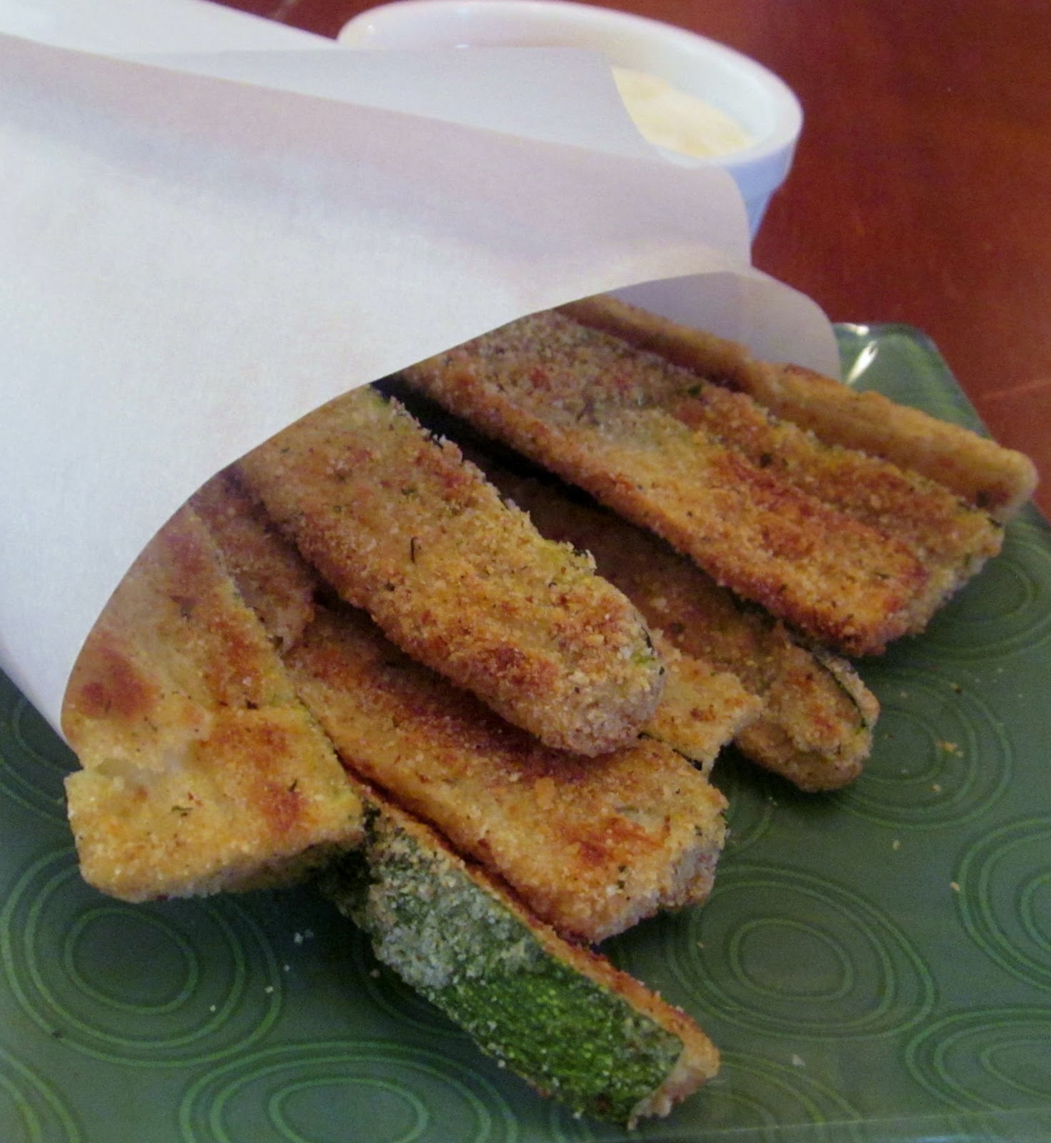 A Crafty Cook Zucchini Fries with Garlic Ranch Sauce