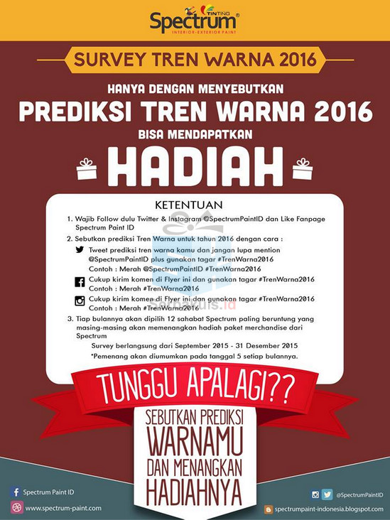 Prediksi Tren Warna 2016 Berhadiah 12 Merchandise per Bulan