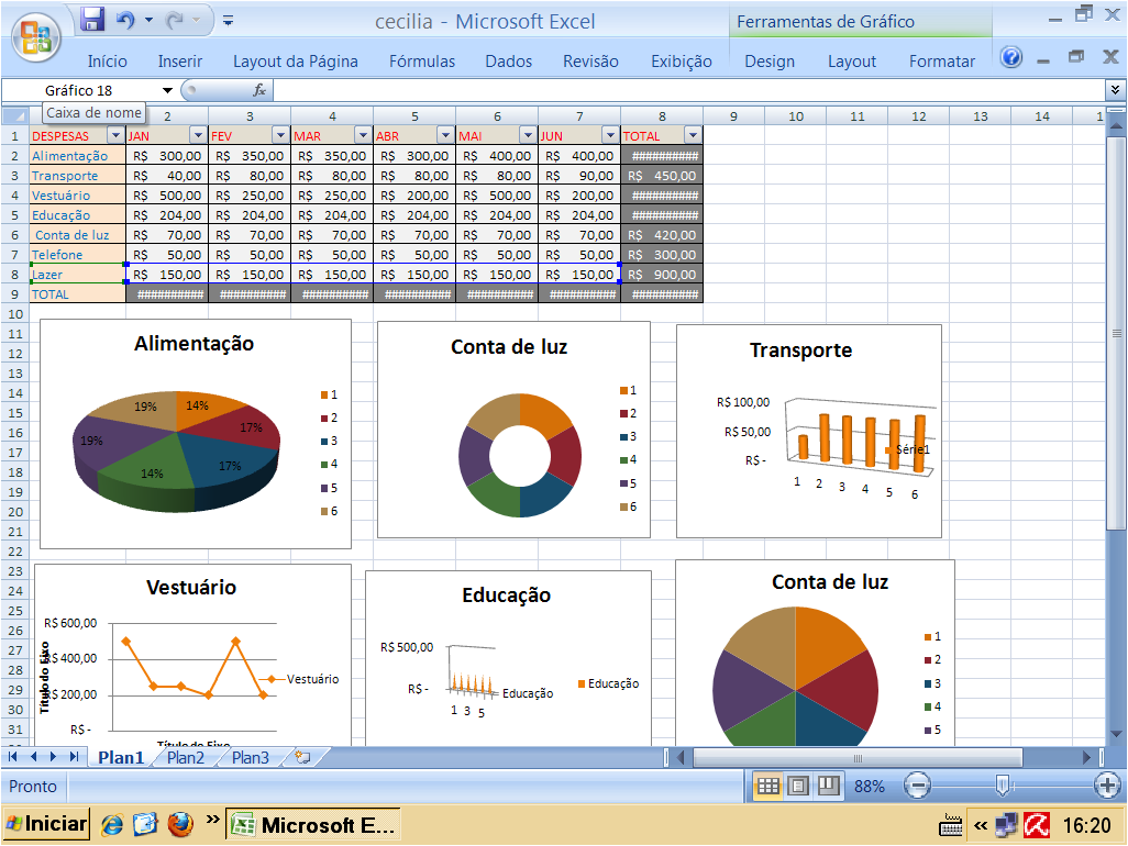 criar graficos a partir de tabelas no excel