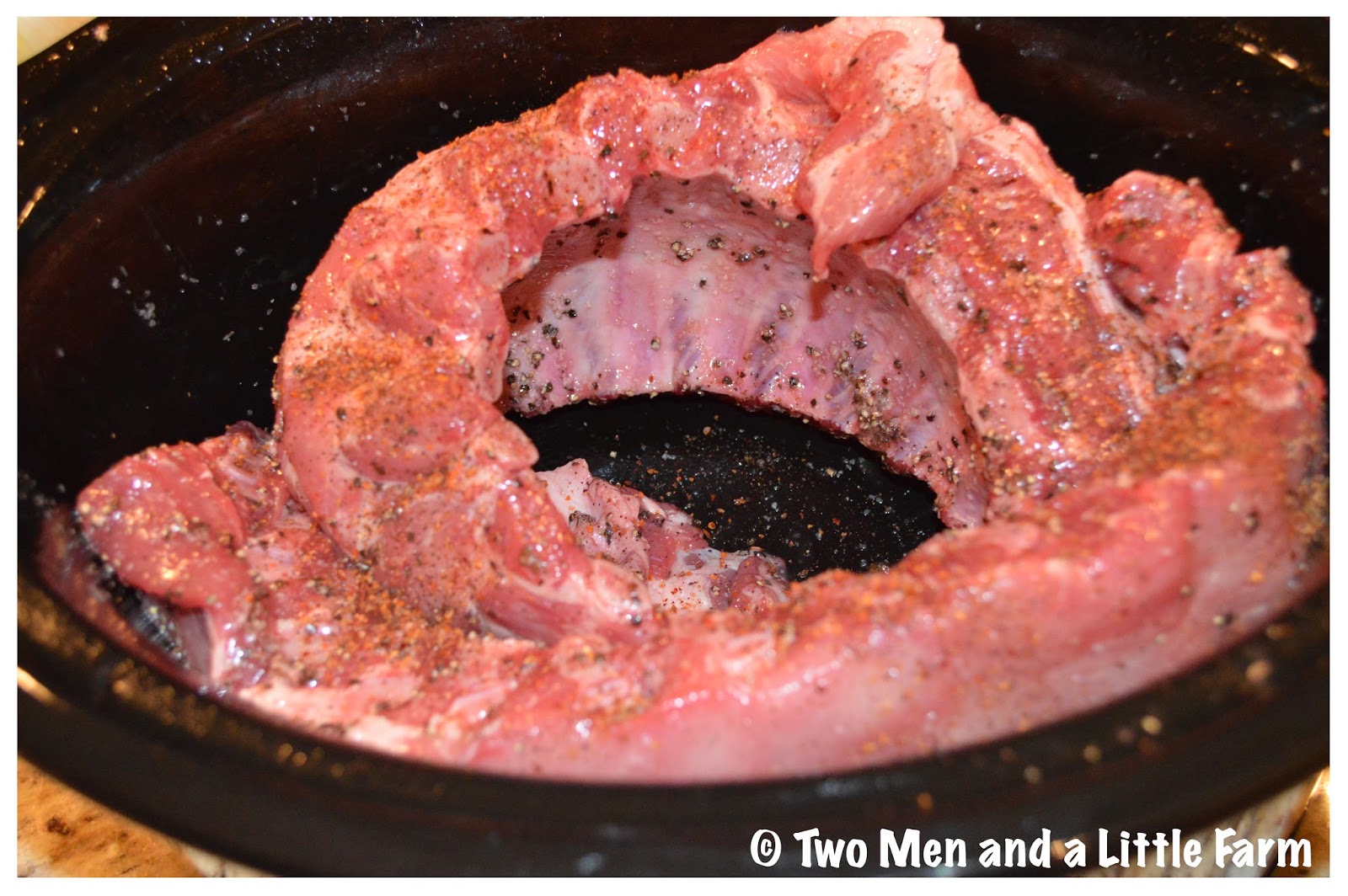 Two Men and a Little Farm BBQ SLOW COOKER RIBS CROCKPOT RECIPE