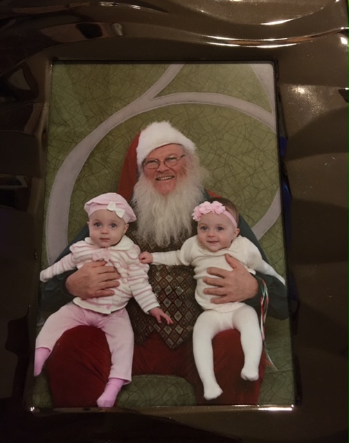 Twins with Santa