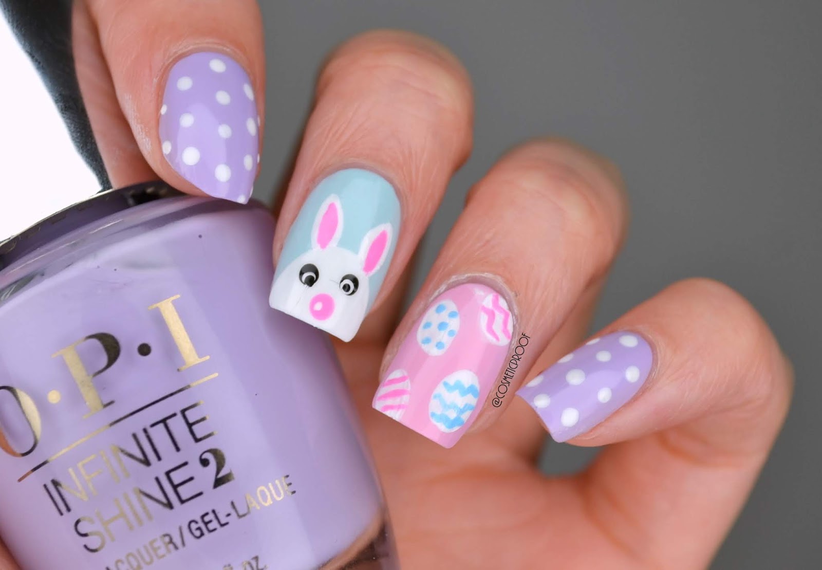 NAILS Confused Easter Bunny CBBxManiMonday Cosmetic Proof